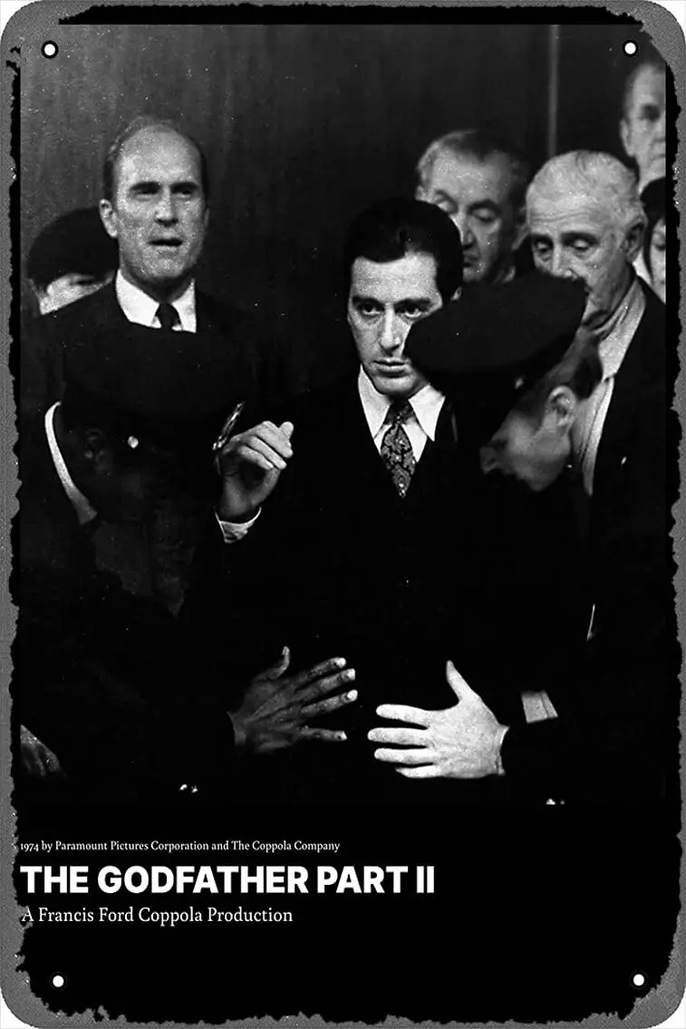 NIUMOWANG Metal Sign - The Godfather Part 2 Film Posters Tin Poster 12 X 8 Inches