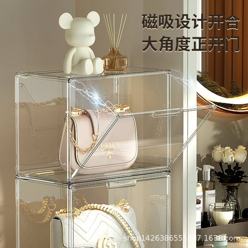 Handbag Display Box Dustproof Bag Organizer Transparent Acrylic Lady Bag Storage Box Home Decor Handbag Showbox for Christmas