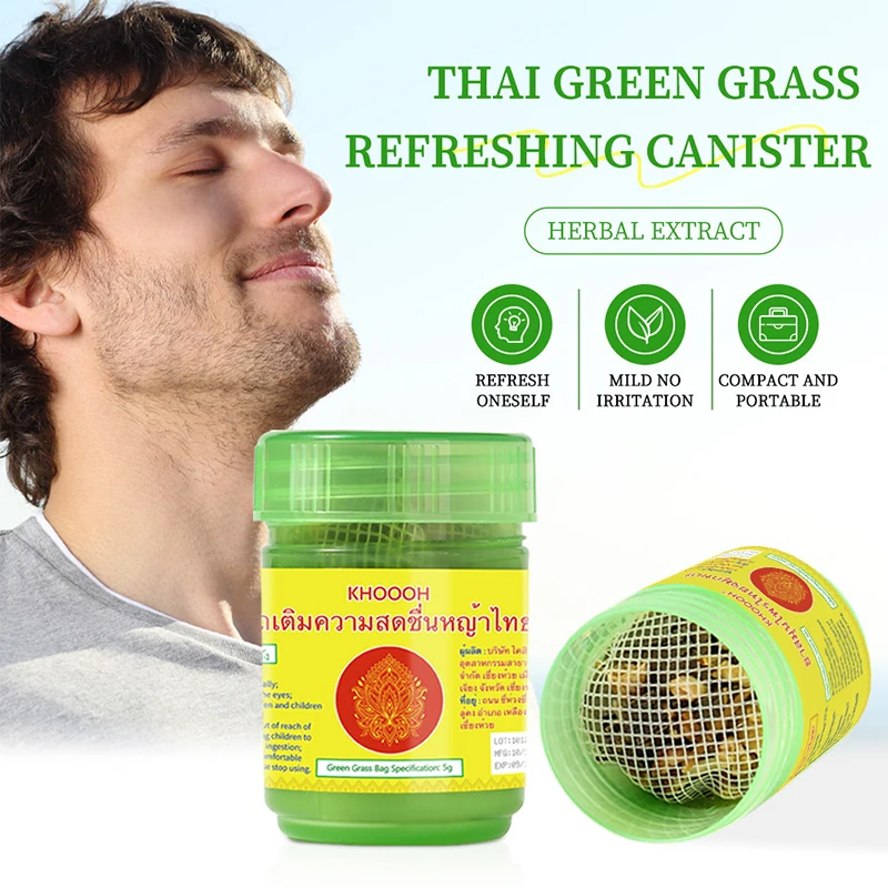 1 Bottle Thai Herbal Medicine Inhalation Nasal Inhaler Cure Colds And Nasal Congestion Stay Up Refreshing Relieve