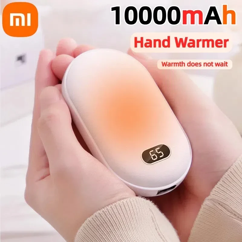 Xiaomi-calentador de manos portátil 2 en 1, 10000mAh, Banco de energía, calentamiento rápido de doble cara, pantalla Digital, calentador de manos para invierno