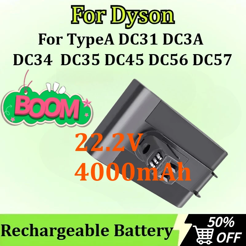 

New Battery for Dyson TypeA DC31 DC3A DC34 DC35 DC45 DC56 DC57 Vacuum Clearner Animal 22.2V 4000mAh