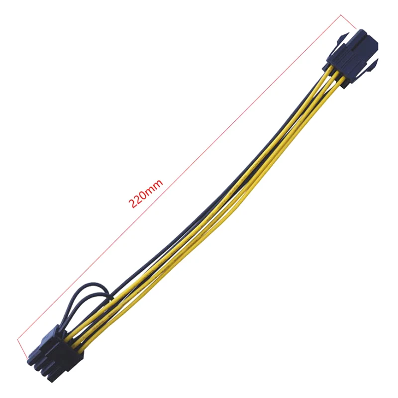 1Pc 6Pin PCI Express To Dual PCIE 8 (6+2) Pin Power Cable 20cm Motherboard Graphics Card PCI-E GPU Power Data Cable Splitter