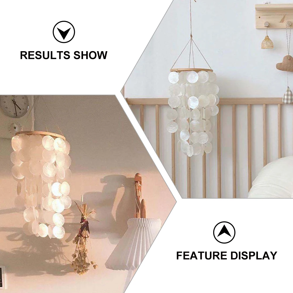 

Wall Hanging Decor Shell Wind Chime Bamboo Ring Retro Outdoor Decoration Sea Bell Hanging Dream Catcher