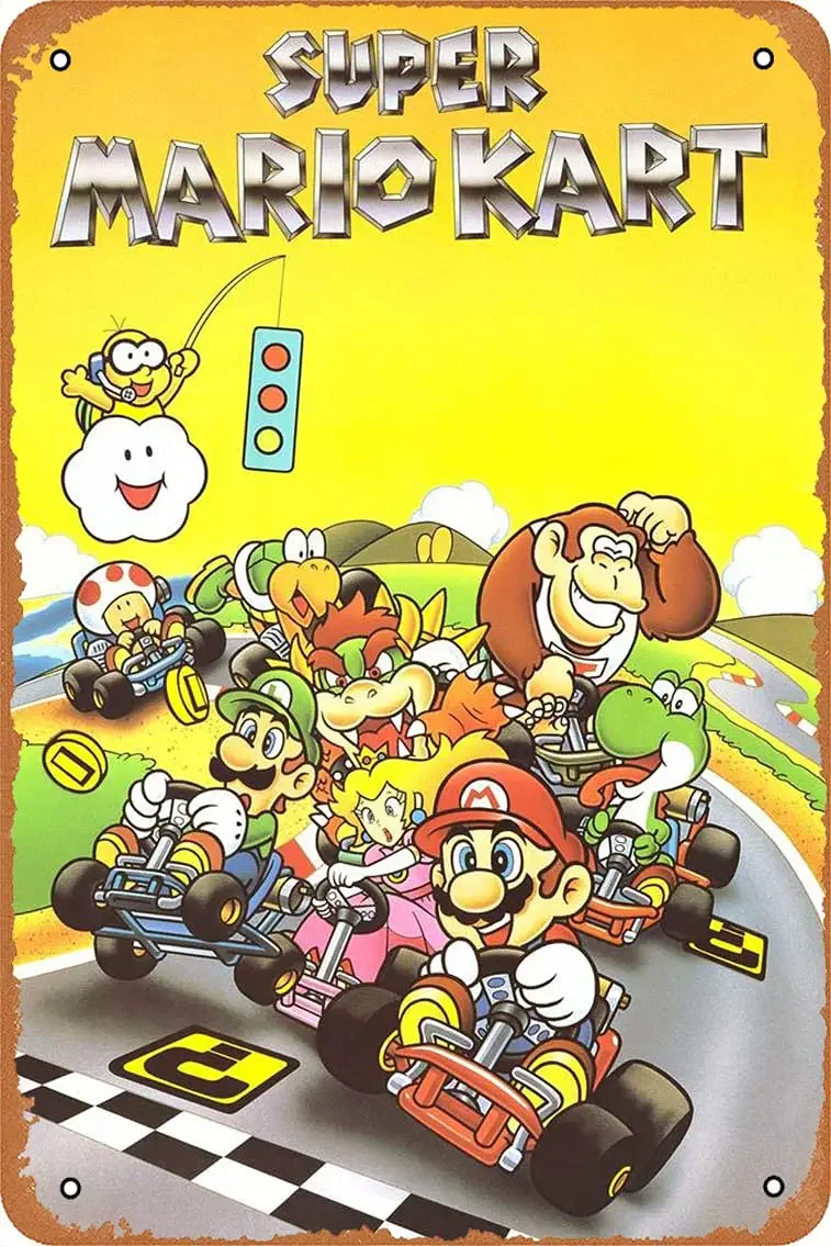 Video Game Metal Posters Super Kart - Retro Art Tin Metal Sign 8