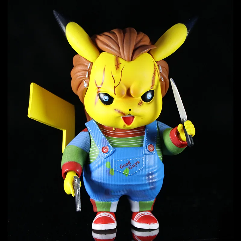 

Anime Pikachu Cosplay Horror Movie Chucky PVC Action Figures Toys Model Statue 12cm