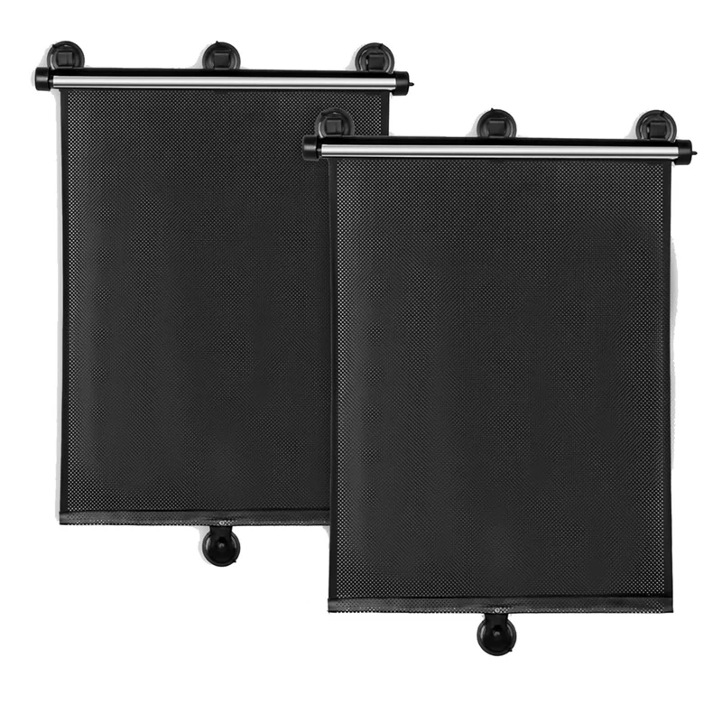 Durable-Car Side Window Sun Shade 2 Pack, Retractable Car Roller Sunshade For Kids, Baby Car Window Shades For UV And Sun Glare