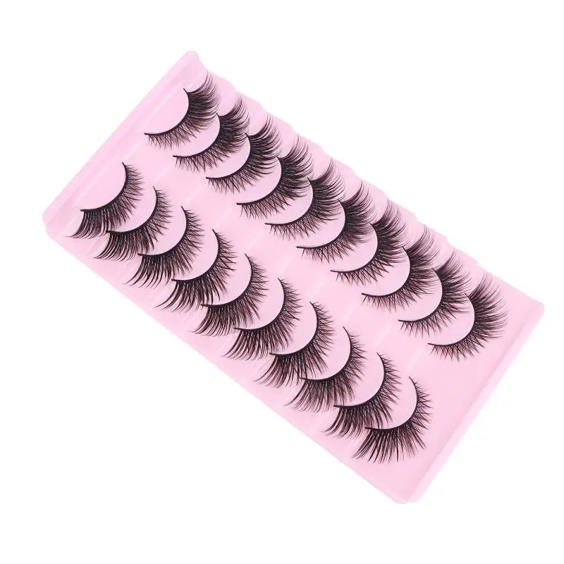 10 Paar Cat-Eye-Kunstwimpern, flauschige, zarte Faux-Nerzwimpern, natürliches Volumen, für tägliches Make-up, Party, Cosplay – Detail 9