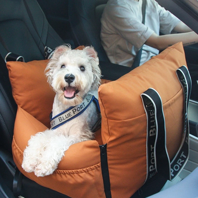 BluePort pet car kennel dog safety seat, small and medium-sized dog kennel seat cushion removable and washable car