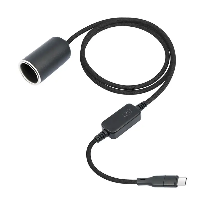 Super Deal -Type C With Voltage Display To Cigarette Lighter Adapter Connector Adapter Cable  Car Elektronica Accessoires