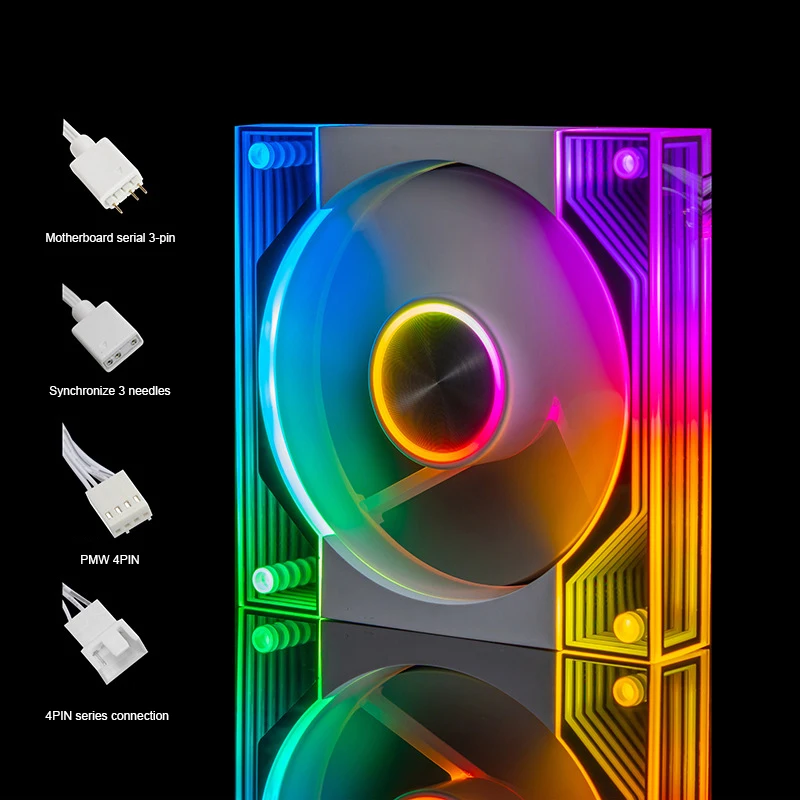 Prism 10Pro 12cm Desktop Computer Fan ARGB Divine Light Synchronous 5V Temperature Controlled Silent Chassis Heat Dissipation