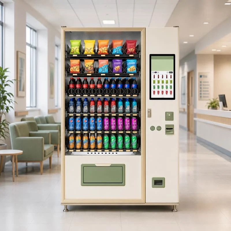 Customized Modern Intelligent Food Drink Vending Cabinet Equipped with QR Payment and Coin Acceptor for Automated Retail