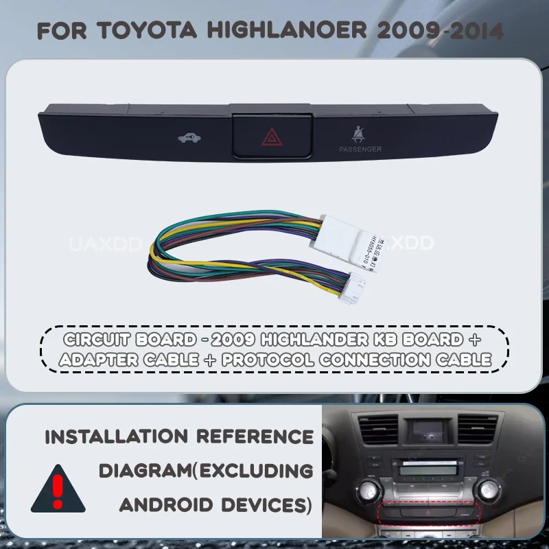 Adapter-Protokoll-Verbindungskabel für 2009-2014 Toyota HIGHLANDER Android Kit Video-Kabelbaum-Adapter Player Multimedia Auto CD MP5