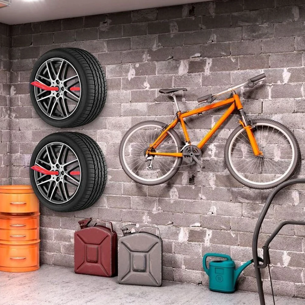 

4Pcs Garage Organizer Wall Mount Non-Slip Bicycle Hanger Hooks Wall Mount Anti-slip Storage Hook Garage Garden Tire Ladder Tool