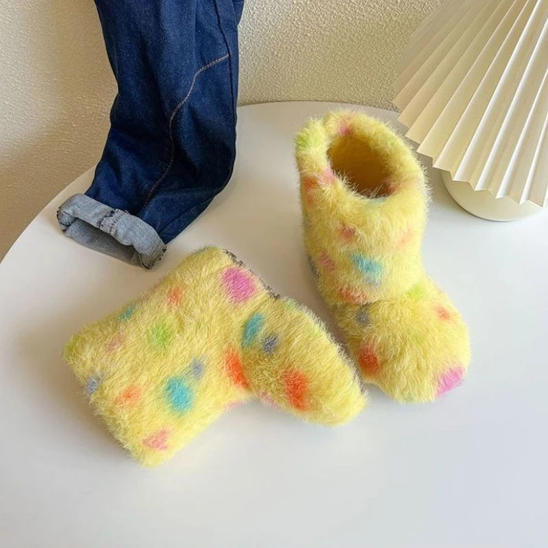 Boakinки 2025 شتاء جديد للأطفال حذاء الثلوج الدافئة المضادة للانزلاق الفتيات حذاء من الجلد الراحة تنوعا الطفل أحذية طويلة Zapatos De Mujer