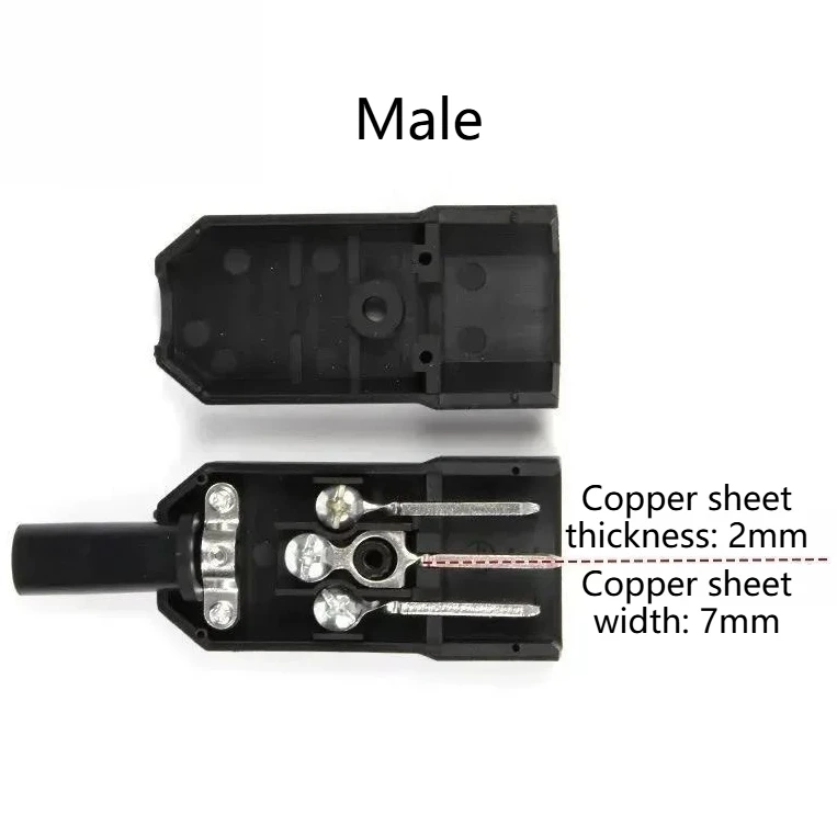 IEC Straight Cable Plug Connector C13 C14 10A 250V Black female&male Plug Rewirable Power Connector 3 pin AC Socket