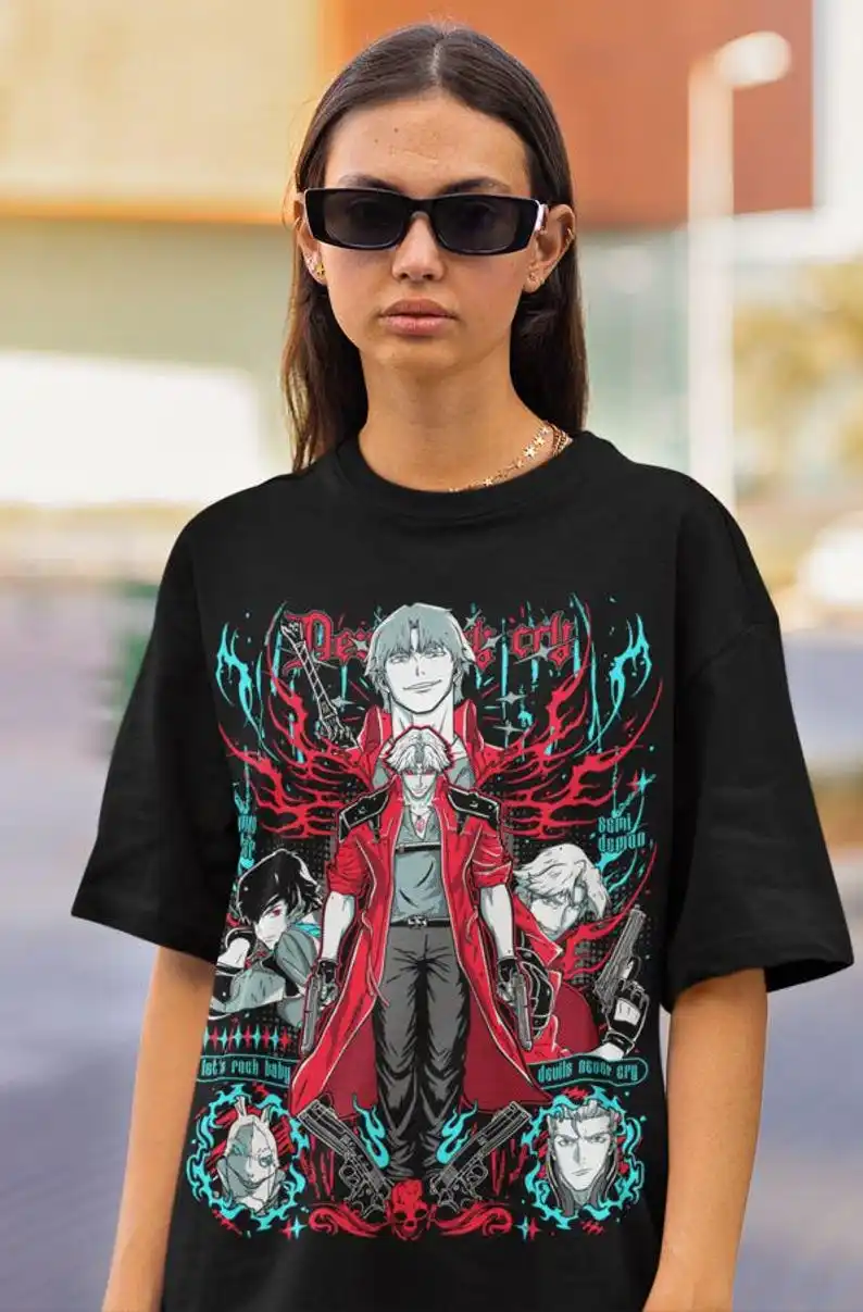 Dante Shooting DMC Premium Unisex T-shirt, May Cry DMC3 Premium Unisex T-shirt