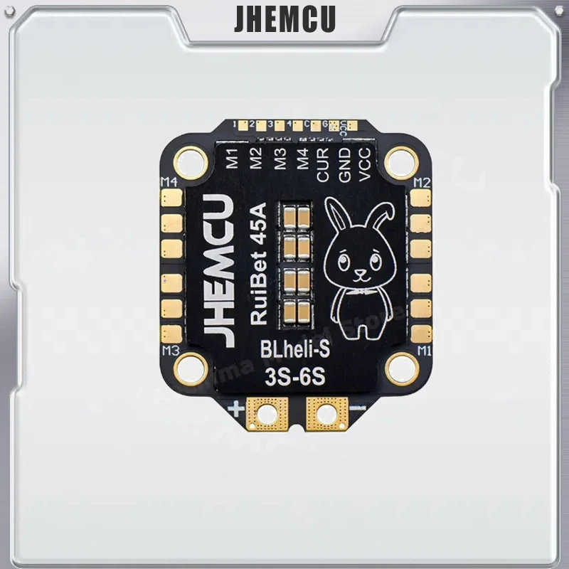 

JHEMCU RuiBet 45A BLHELI_S Dshot600 3-6S Brushless 4in1 ESC 30X30mm for FPV Freestyle Flight Controller Stack DIY Parts