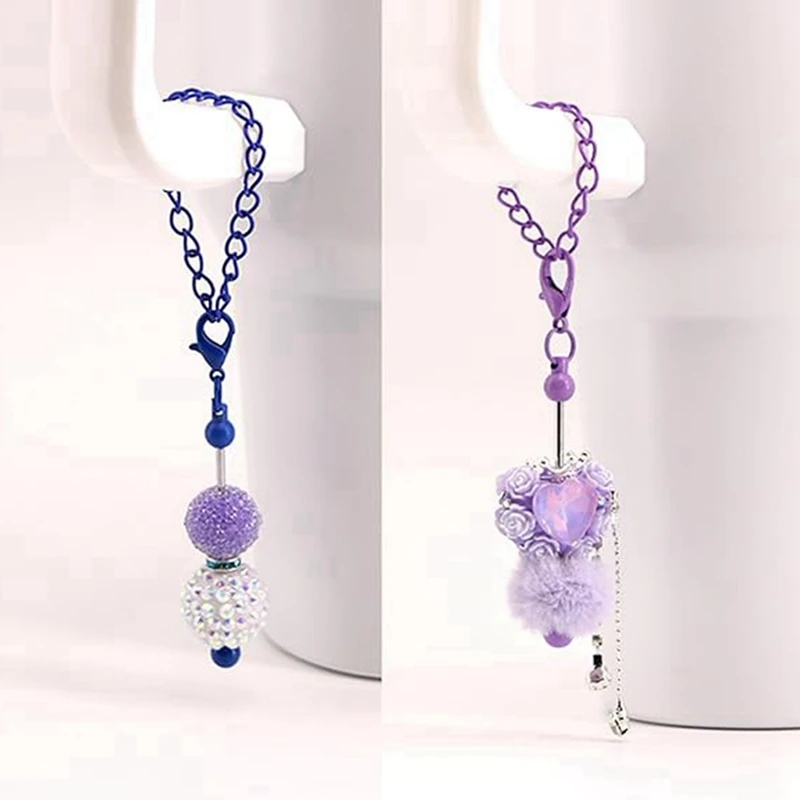 10 Pcs Beadable Cup Charm for Tumblers with Handle for Water Bottle Charms Accessories Jewelry Making Beaded DIY Craft-A56M