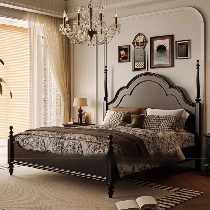 سرير تدليك بإطار كوين، تصميم غرفة نوم حديثة، سرير تدليك خشبي من حصير التاتامي، أثاث جناح صالة موبليس للنوم الفاخر