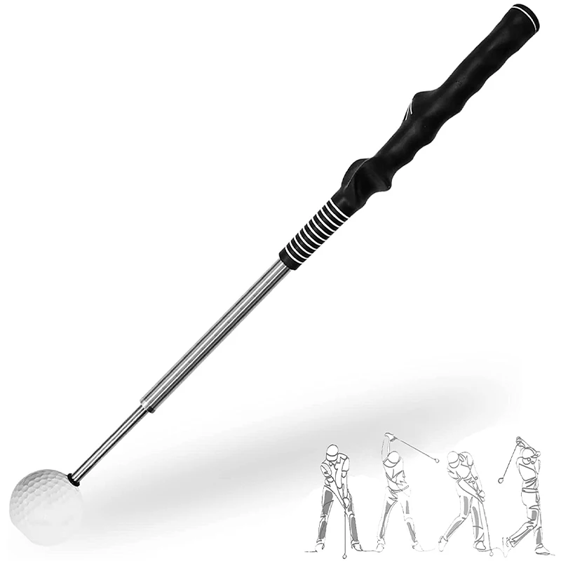 Golf Telescopic Swing Stick Double Grip Trainer Beginner Golf Retractable Rod Training Supplies Posture Corrector