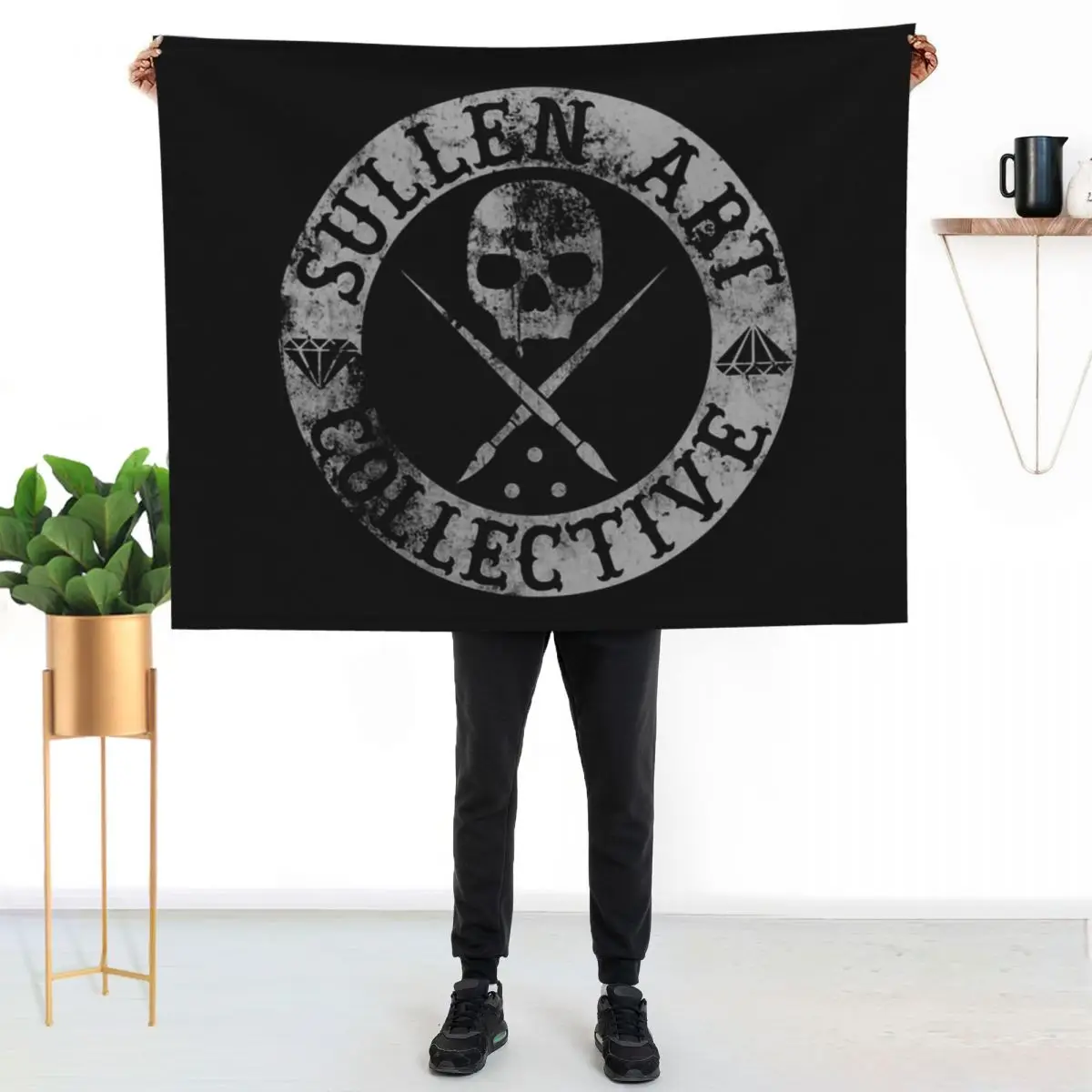 

Icon Art Tattoo Throw Blanket Cozy Home Blanket Gift for Christmas Holiday