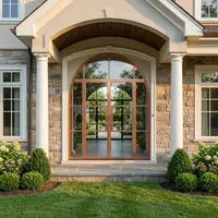Powder Coating Narrow Aluminum Frame Glass French Door Fashion French Double Doors Long Lasting and Durable French Hinged Doors 4