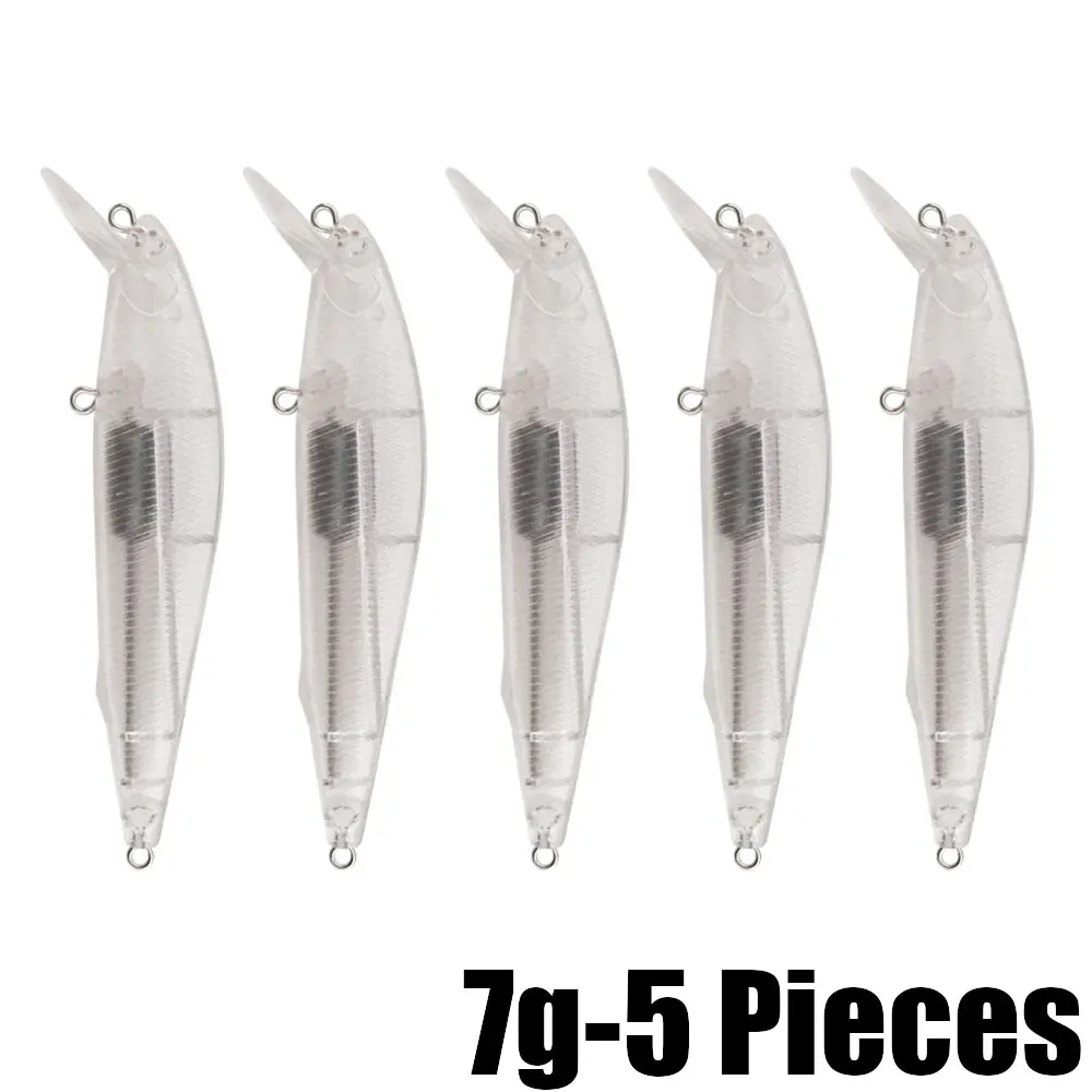 

5pcs Sinking Floating Minnow Colorless Bait DIY Shaking Fishing Artificial Lure Far Throw Fishing Lures Fishing Accessories