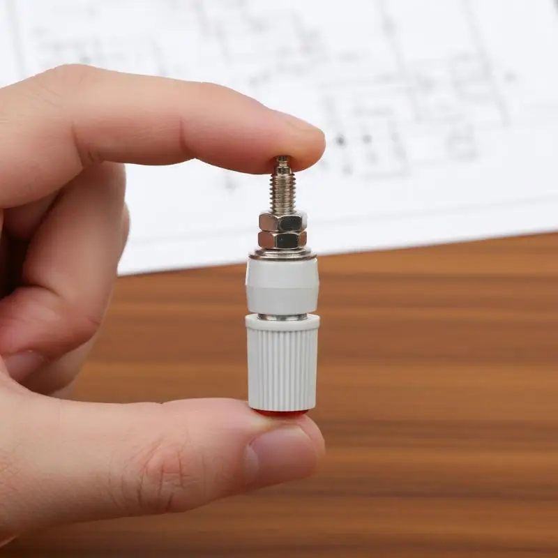 Latest 5Pcs High Current 5mm Banana Jack Socket, 30A M5x48 Type 4mm Amplifier Terminal Female Socket For Electronic Testing