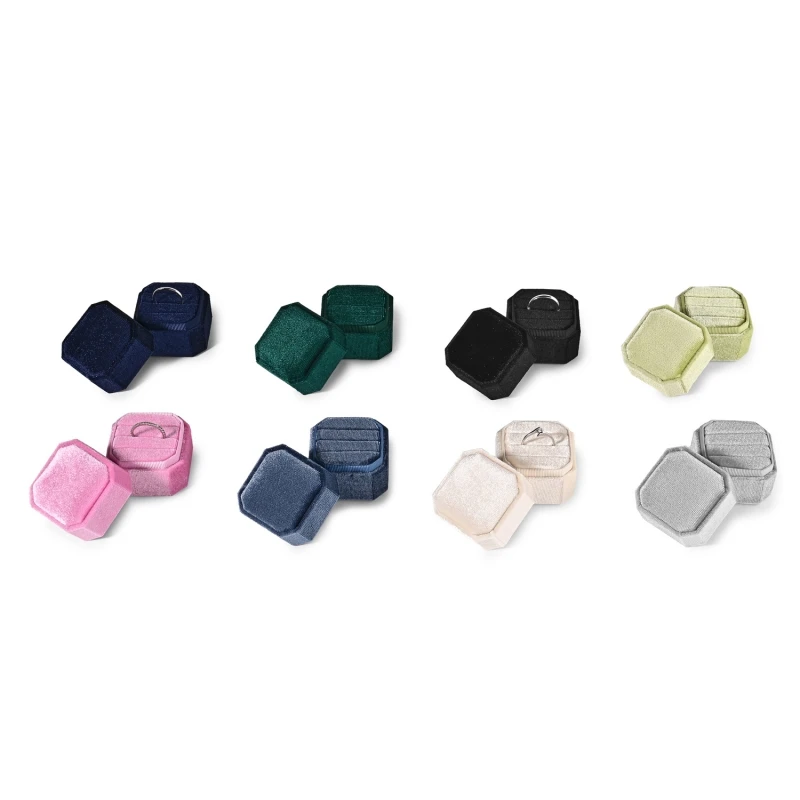 Oirlv 3Pcs Ring Box Colorful Fabric Jewelry Boxes Wholesale Ring Boxes For 3Pcs Ring Storage Velvet Small Jewelry Organizer Box