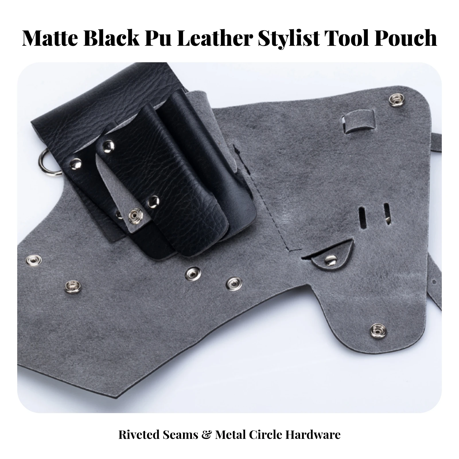 Hairstyling Tool Waist Pouch Leather Scissor Bag with Waist Belt Hair Stylist Tool Bag Hands-Unrestricted for Barbers
