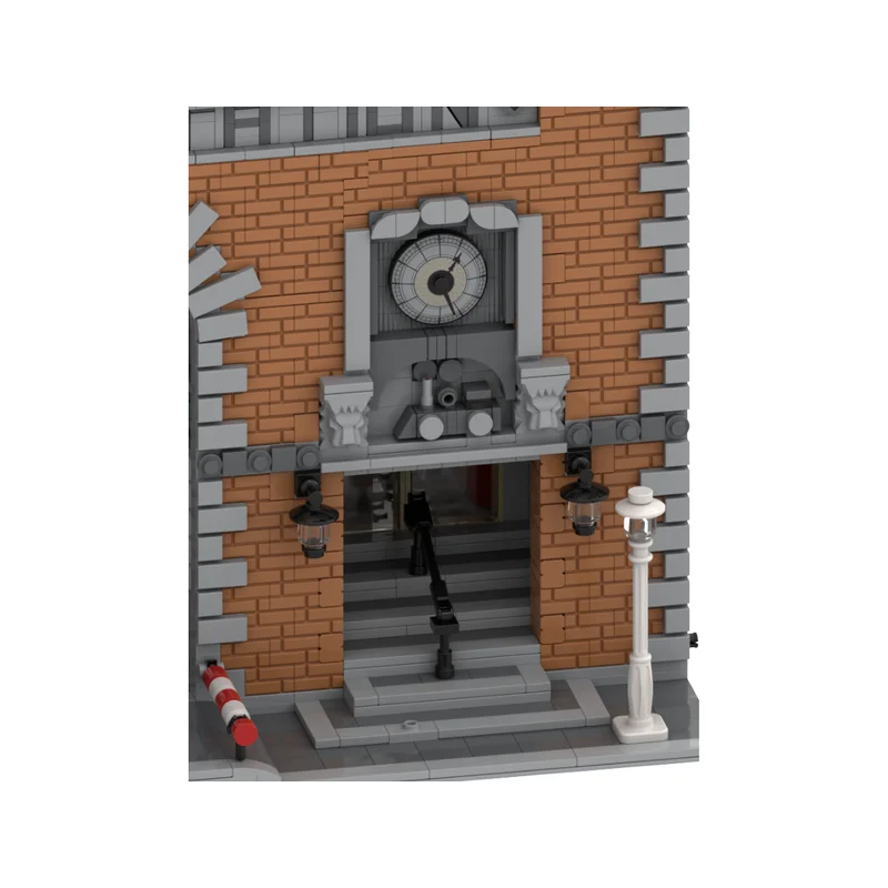 Modulair stadsgebouwmodel Moc Bouwstenen Treinstation Technologie Modulaire blokken Geschenken Kerstspeelgoed DIY-sets Montage