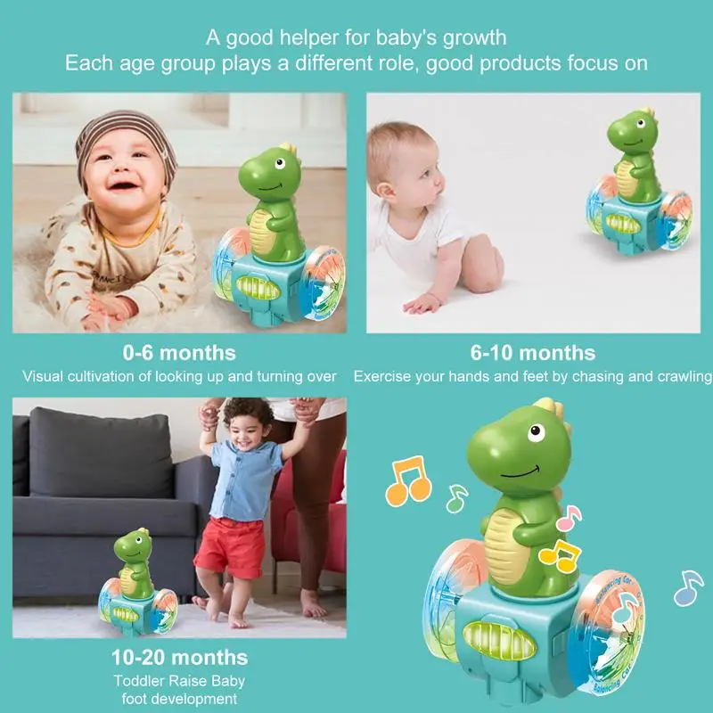 Kids Dinosaur Toys Interactive Light Up Musical Cartoon Dinosaur Crawling Touch & Go Kids Learning Toys Electronic Dinosaur Toy