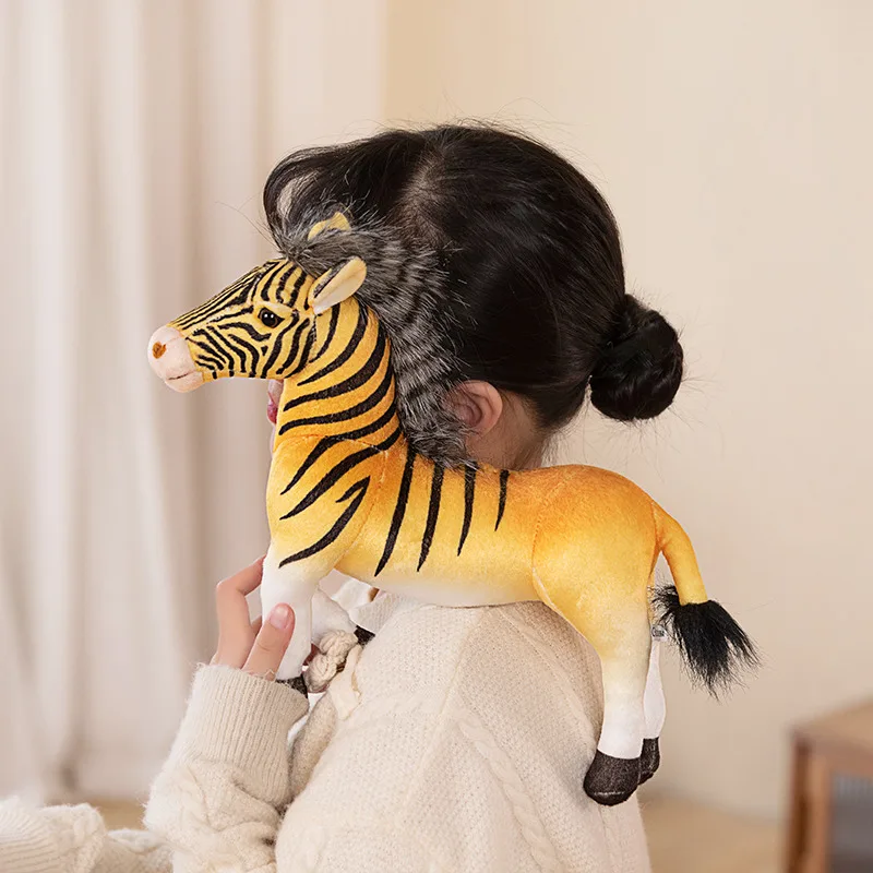 30/40cm New Yellow Zebra Plush Toy Stuffed Cute Realistic Plush Horse Pillow Doll Cushion Home Decor Plushies Gift