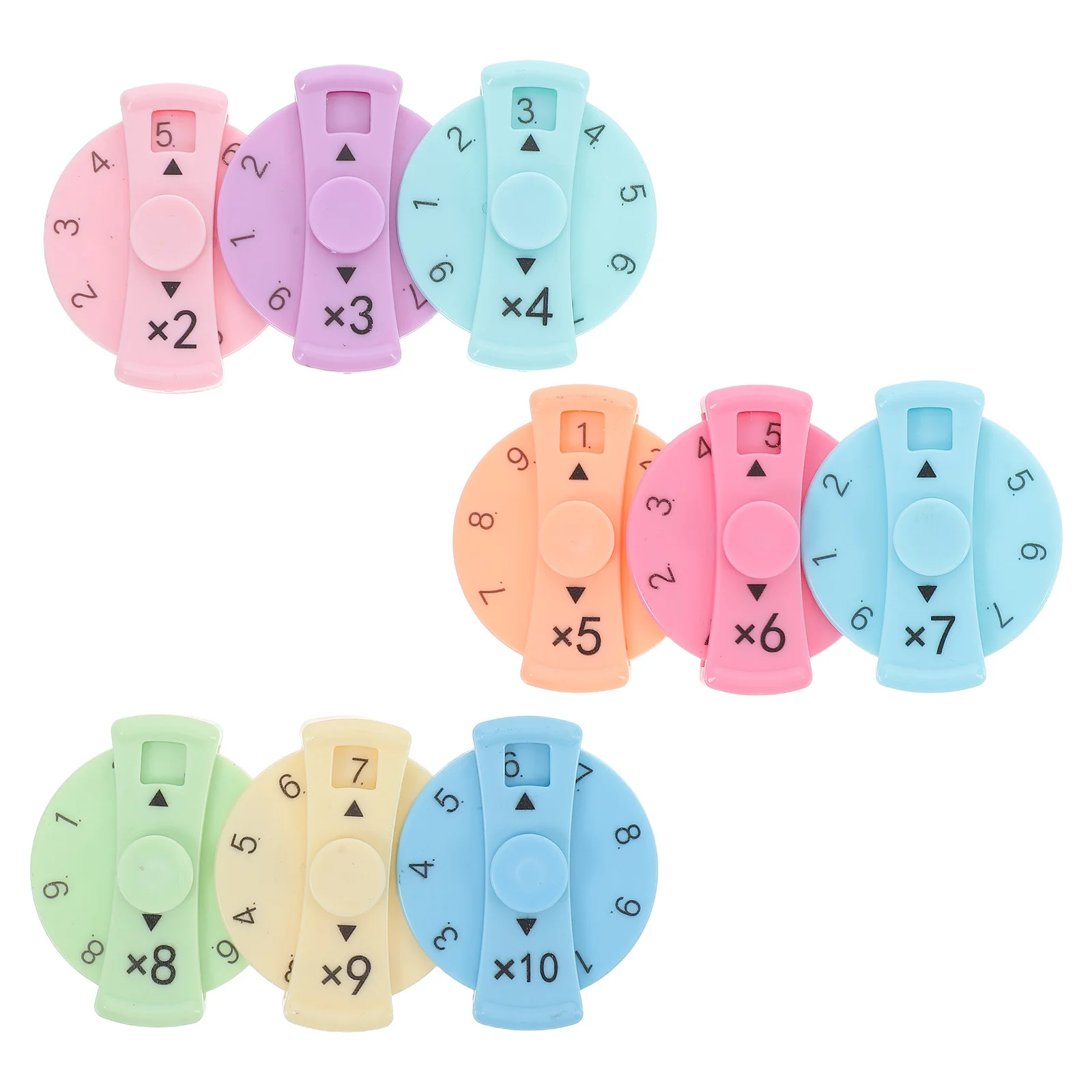 

9pcs Math For Kids Multiplication Division Educational Gyro Rotating Learning Classroom Home Use Party Bag