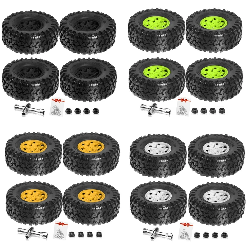 

135Mm Metal 2.2Inch Beadlock Wheel Rim Tire Set For 1/10 RC Crawler Car Axial SCX10 Wraith RR10 Capra TRX4 YK4082