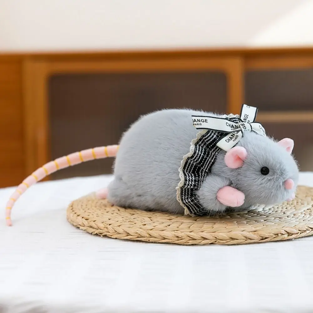 

Cute Mouse Plush Toy Doll Girls Flower Branch Rat Doll Soft Stuffed Animal Figure Creative Kids Birthday Gift