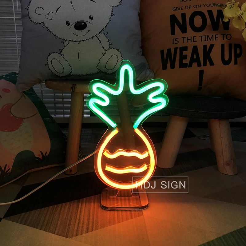 Pineapple Neon LED Night Light Sign Home Children' Bedroom Table Neon Decor Desk Lights Lamps Personalized Birthday Gifts