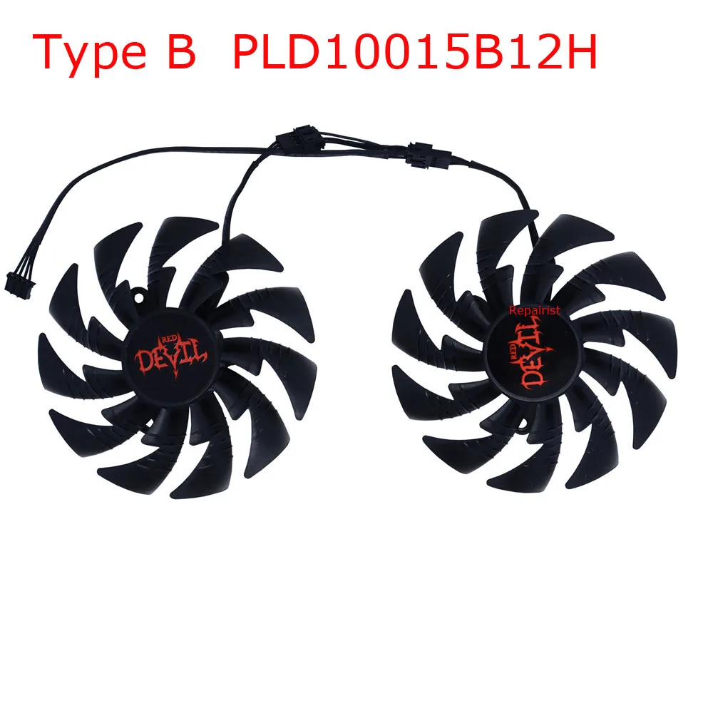 DIY GPU 쿨러, 비디오 카드 팬, PowerColor DEVIL RX 580 8G V2, Powercolor RX 590 8G X PLUS, PLD10015B12H, 95mm, 2 개/세트