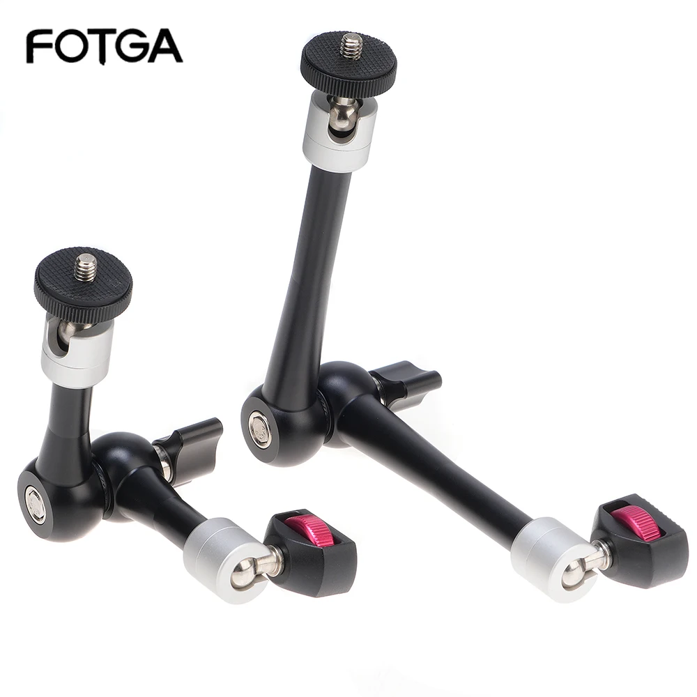 

FOTGA Magic Arm Clamp 1/4" and 3/8" Thread and 7/11 Inches Adjustable Friction Power Articulating for LCD Monitor/LED Light Clip