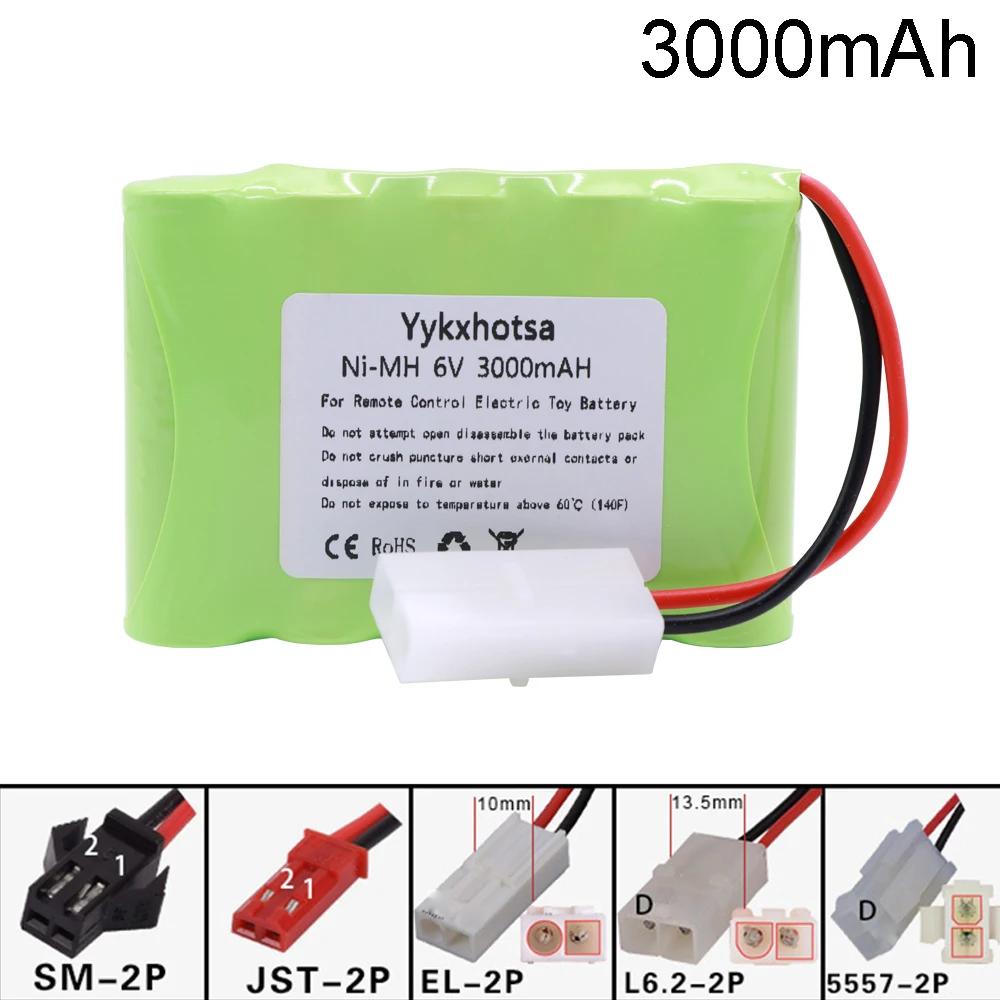 3000mah NI-MH 6V AA 3000mah Battery 6.0 v for electric toys for RC car truck boat 3000 mah AA battery toy accessory M type