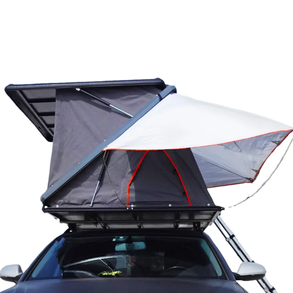 Outdoor Camping Fully Automatic Aluminum Alloy Car Roof Top Tent 2-3 Person Z-Shape Hard Shell with Oxford Fabric