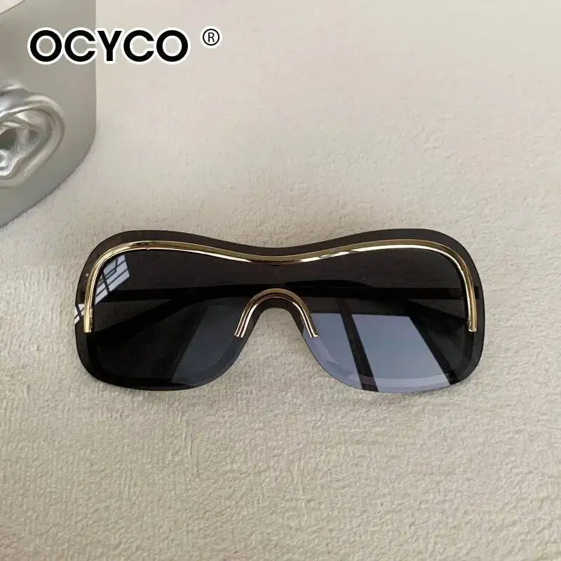 OCYCO 2026 Sonnenbrille: Neue modische, stilvolle, randlose Metall-Sonnenbrille für Herren und Damen – coole Pose, trendiges Design – Detail 7