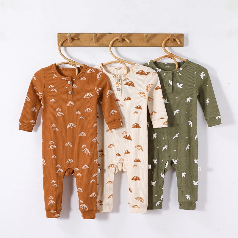 0-24M Newborn Kid Baby Romper Boy Girl Autumn Winter Clothes Long Sleeve Print Jumpsuit Cute Sweet New Born Outfit
