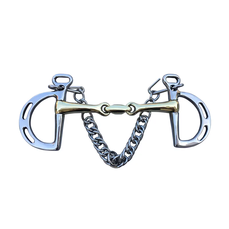 Stainless Steel Kimberwicke Bit Horse Equipment 14cm Brass Copper Mouth Slotted Cheeks Bits