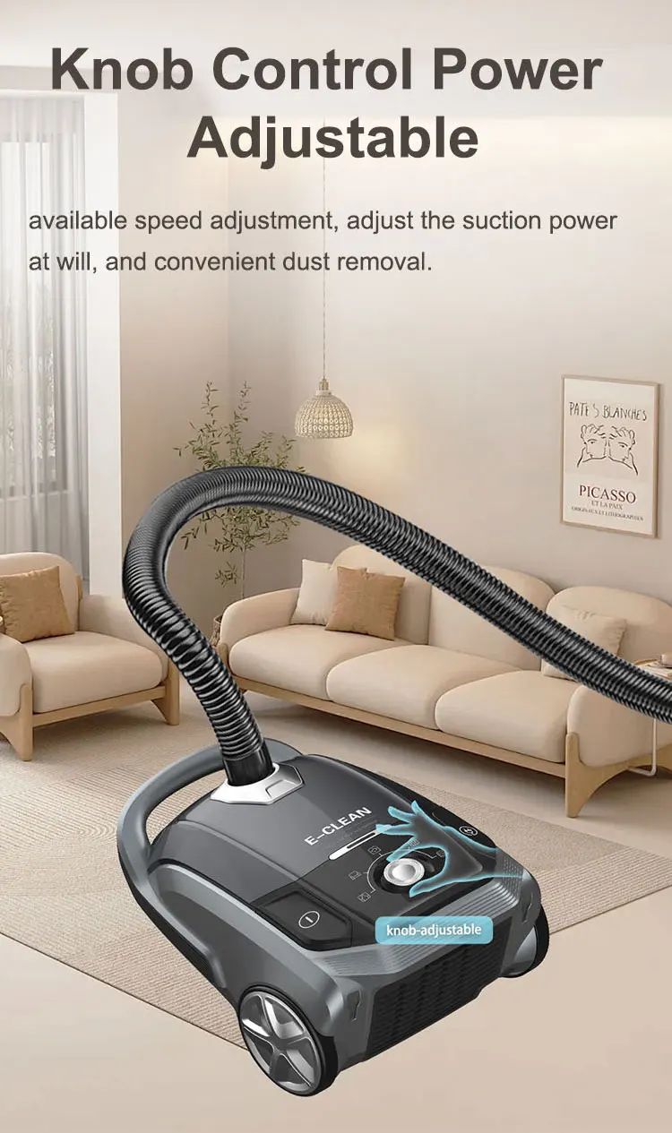 5L Dust Capacity Corded Bagged Vaccum Ash Powerful Home Cyclone Canister Vacuum Cleaner with Cord