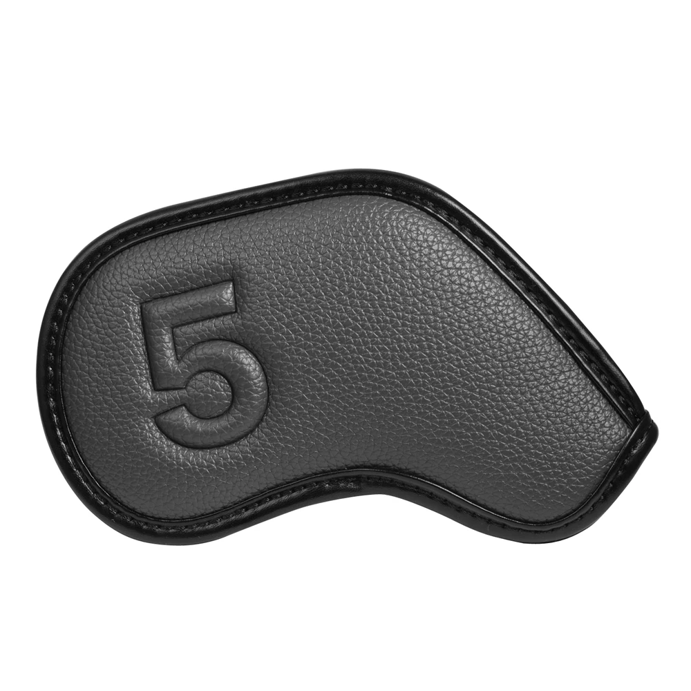 Premium Solid Gray Black PU Leather 4 5 6 7 8 9 P A S  9 pcs Set Golf Iron Covers for Iron Club image 3