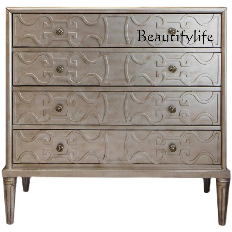 

American French light luxury entrance cabinet modern simple storage door decoration designer model