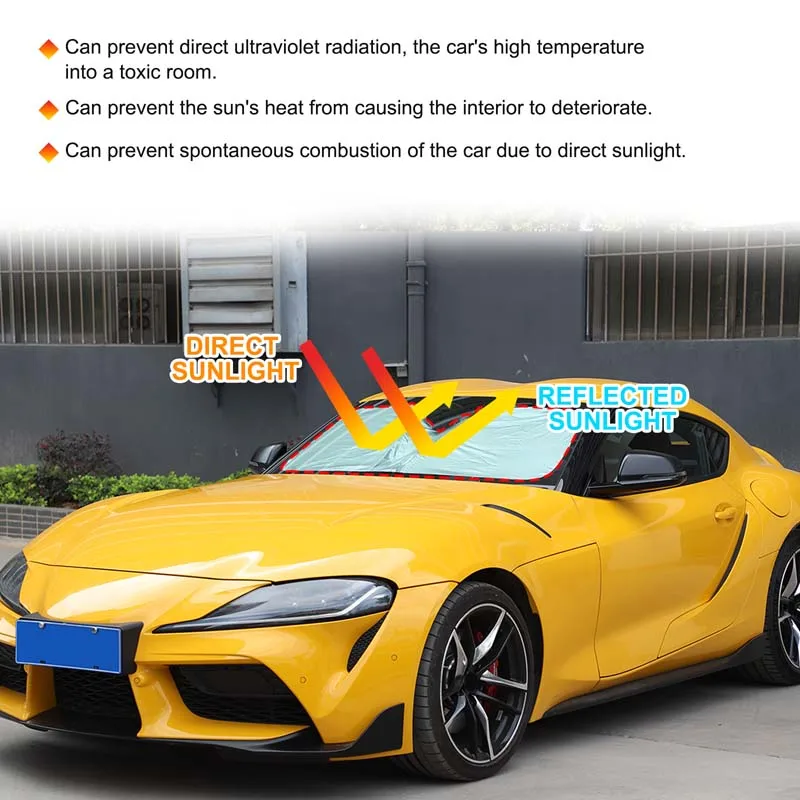 

For Toyota Supra 2019+ front glass shade summer defense, UV rays, high temperature, black 1pcs (memory wire model)
