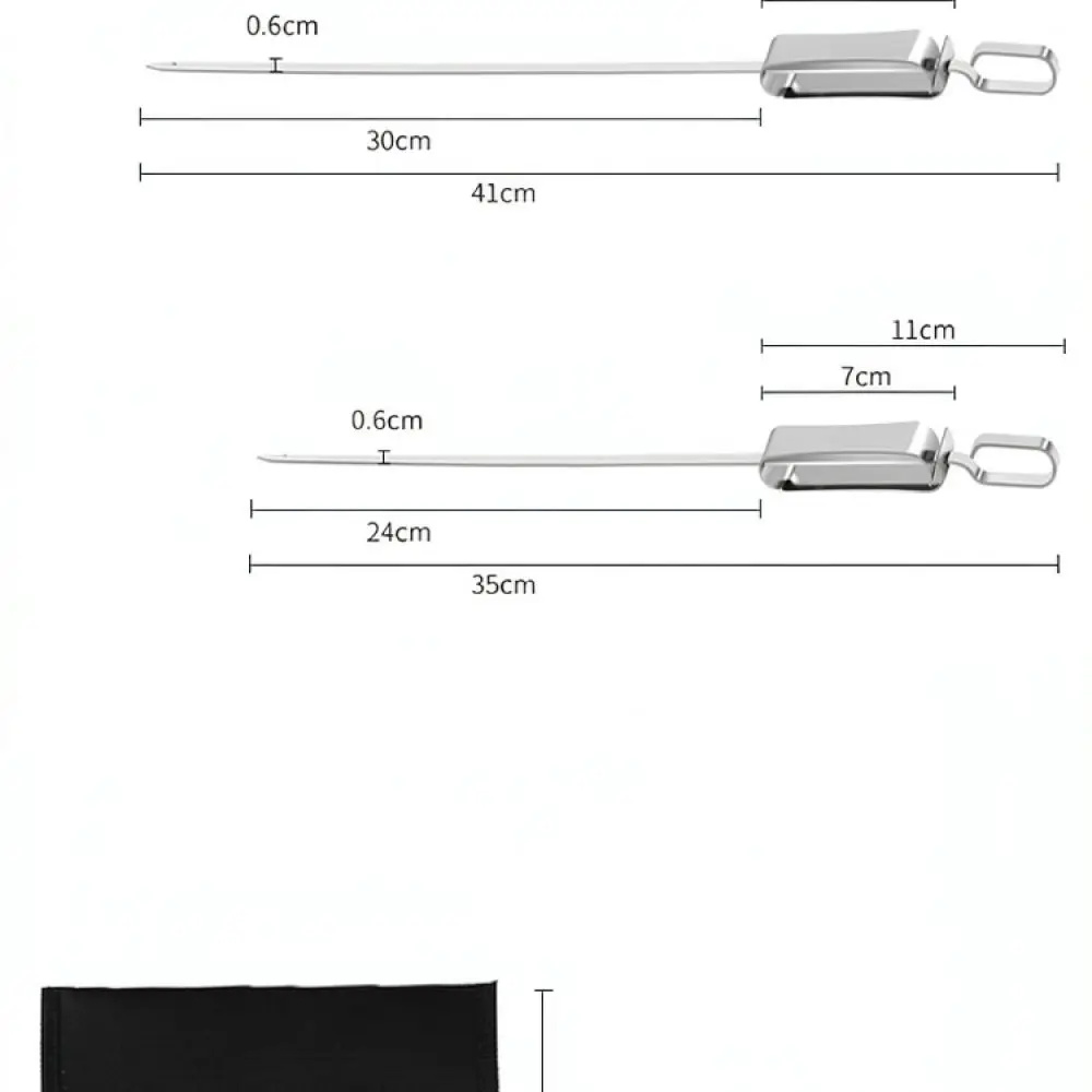 Reusable Metal BBQ Skewers Stainless Steel Shish Kabob Sticks With Slider Pusher For Outdoor Camping Picnic Cooking Tools