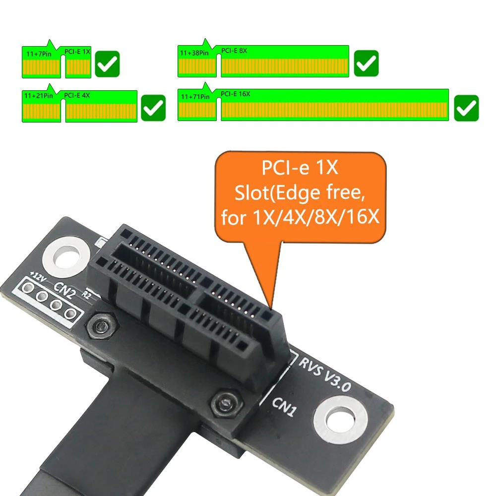 High Quality PCI-E PCI Express 36PIN 1X 270 Degree Extension Cable PCI-E 1X Male to PCI-E 1X Female Adapter Cable